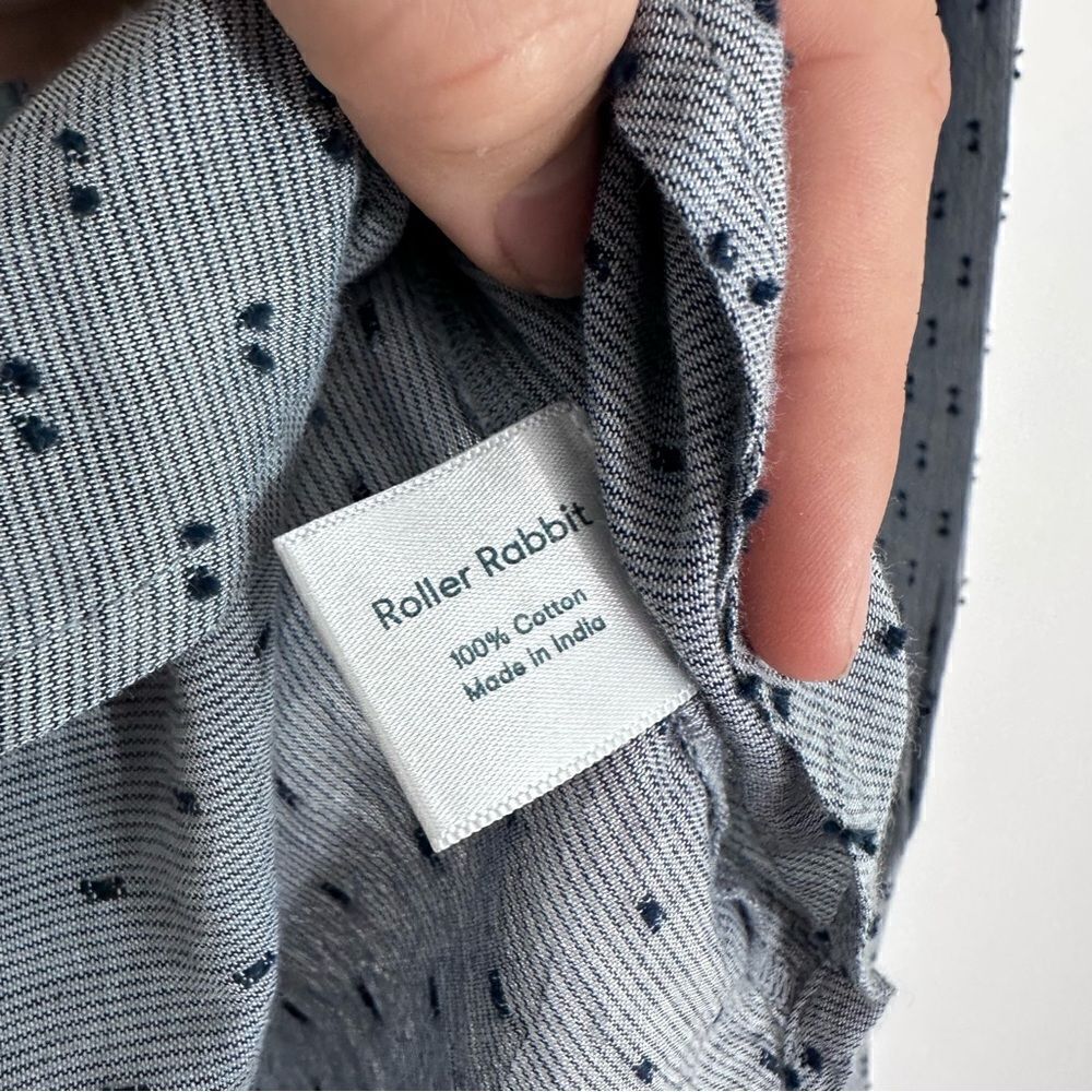 Roller Rabbit Womens Chambray Fil Coupe Yarn Dye Shirt Size XS - Picture 6 of 9